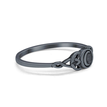 925 Sterling Silver Petite Dainty Celtic Crescent Moon Band Wholesale